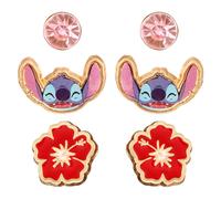 (48A) Disney - Lilo & Stitch Multicoloured Enamel Costume 3 St Earring S ACC NEW