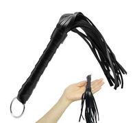 48cm Black Whip Props,Durable Leather Horse Whips,Props-Novelty Riding Crop for Equestrian Training,Stage Performances,Show Cosplay Costumes & Theater Acts Equestrian Gear,Horseback Riding Accessories