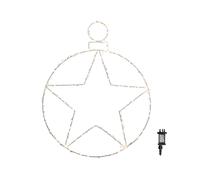 48cm Light up Hanging Star Bauble with 236 Warm White LEDs Samuel Alexander White One Size