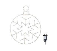 48cm x 38cm Hanging Christmas Snowflake Bauble with 250 White LEDs Samuel Alexander White One Size
