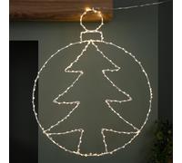 48cm x 38cm Light up Hanging Christmas Tree Bauble with 250 Warm White LEDs