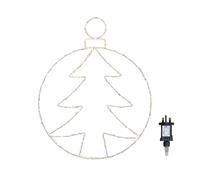 48cm x 38cm Light up Hanging Christmas Tree Bauble with 250 White LEDs Samuel Alexander White One Size