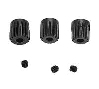 48DP 3.175mm Chrome Steel RC Motor Pinion Gears Combo, Durable Rust - Proof Pinions with Set Screws for 1/10 RC Car Motors, Includes 13T - 23T Gear Options (13T 14T 15T)