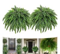 48Inch UV Resistant Artificial Boston Fern with 88 Fronds, Lifelike Faux Plant for Indoor & Outdoor Use, Large Hanging Fake Greenery Shrubs - Durable Home Decor for Porch, Garden, Office & Farmhouse S