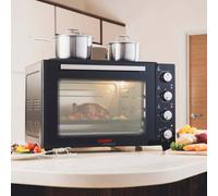 Cooks Professional 48L Mini Oven Hob Cooker Grill With Electric Hob Double Hotplate