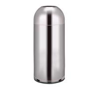 48L Open Top Dome Trash Can - Durable Metal Waste Container for Commercial Use in Hotels Malls Cafes Outdoors - Perfect for Home Patio Garden & Public Spaces