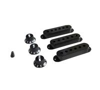 48mm 50mm 52mm Single Coil Pickup Cover One Volume Two Tone Knobs With Converter Cap Kit For Electric Guitar Black Color