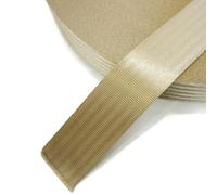 48mm Wide Polyester Webbing Strap, Multiple Colours, Durable Woven Design for Upholstery and Crafts, Sold per Metre as one Continuous Length (Beige)