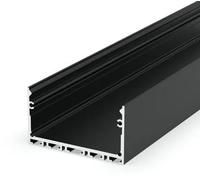 (48mm x 25mm) 2 Metre Surface Black LED Profile P23-3 | 40.8mm Internal Width | Aluminium Rectangular Channel | Surface Mount LED Strip Housing | IP20