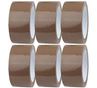 (48mm X 66m) 6 X Brown Packaging Tape Rolls Packaging Tape for Packing Parcels, Boxes, Postage
