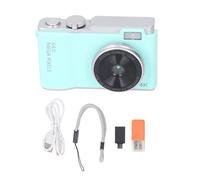 48MP 1080P Digital Camera 16X Digital Zoom 2.4inch HD Display Front and Rear Dual Lens Type C Charging Point and Shoot Camera (Light Green)
