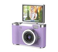 48MP 1080P Digital Camera with 2.4'' Flip Screen and 18X Zoom, 4 Hour Long Battery Vlogging Camera for Teens, Beginners, Built-in Games and Filters for Travel, Youtube, TikTok (Purple)
