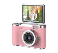 48MP 1080P Digital Camera with 2.4'' Flip Screen and 18X Zoom, 4 Hour Long Battery Vlogging Camera for Teens, Beginners, Built-in Games and Filters for Travel, Youtube, TikTok (Pink)