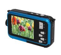 48MP 2.7K Digital Camera, 10ft Underwater Camera 3 Inch Dual Screens, 650mAh, 128GB TF Card, Underwater Selfie for Snorkeling Vacation (Blue)