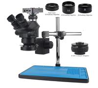 48MP 2K 60FPS USB Video Camera Industrial Lab Simul Focal Magnification Continuous Zoom 7X 50X Stereo Trinocular Microscope(4K Rotating bracket)