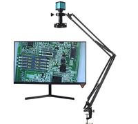 48MP 4K 1080P HDMI USB Industrial Video Digital Microscope Camera 130X Zoom C Mount Lens Cantilever stand For Repair Soldering (Color : G VGA)