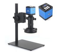 48MP 4K 2K HDMI VGA Industrial Digital Video Microscope Camera + Zoom 130X C-Mount Lens USB LED Ring Light For Repair Soldering(HDMI VGA)