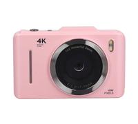 48MP 4K Digital Camera, 2.8 Inch IPS HD Screen, 16X Digital Zoom, Autofocus Portable Video Camera with Microphone, Speaker, Music Player, for Travel Vlogging (Pink)