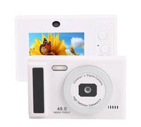 48MP Digital Camera, 1080P Video Camera with Multi Zoom and Autofocus Mirrorless Camera with 2.4 Inch Screen for Travel Photography (White)