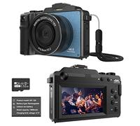 48MP Digital Camera for Photography,4K Camera with Front and Rear Dual Cameras,18X Digital Zoom,Built-in 7 Color Filters,3.0-inch Screen,32GB TF Card,Wrist Strap & Rechargeable Battery(Ultramarine)