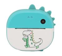 48MP Double Lens Instant Print Camera with 2.0 Inch Screen, Countdown Timer, and Microphone for Life Records, Cute Dinosaur Shape, Thermal Print Camera with Print Paper