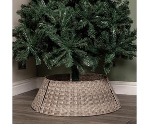 48Or70Cm Samuel Alexander Large Kd Plastic Wicker Rattan Woven Christmas Tree Skirt In Grey