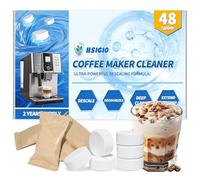 48Pack Coffee Machine Cleaner Descaler Tablets,Espresso Machine Cleaning Tabs,Cleaning Coffee Maker Accessories,Descaling Solution For CoffeeMaker-Odor-Free-2 Years Supply Compatible With Most Brands