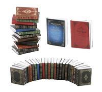 48pcs 1:12 Scale Miniatures Dollhouse Books, Assorted Timeless Miniatures Books Dollhouse Decoration Accessories Mini Miniatures Books for Christmas Pretend Play
