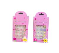 48Pcs 2 Pack Children Acrylic Fake Nails Press on Pre-glue Full Cover Glitter Color Rainbow Unicorn Mermaid Kids Stick On False Nail Art Kits Set Girls Birthday Gift (48pcs set02)