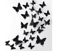 48PCS 3D Black Butterfly Wall Decor Removable Mural Stickers Wall Stickers Decal for Home and Room Decoration