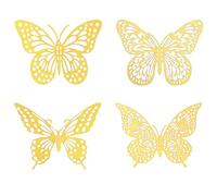 48Pcs 4 Styles 3D Butterfly Wall Decor,3 Sizes Gold Butterfly,Butterfly Decorations Removable Wall Stickers for Wedding,Birthday Party,Bedroom Decoration.