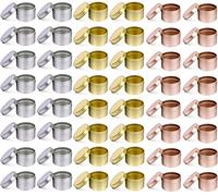 48PCS 8OZ Tin Cans with Lids, Decorative Round Metal Candle Jars Bulk, Reusable Candle Containers for DIY Candle Making, Arts Crafts Supplies, Dry Storage, Party Favor(8OZ,16Silver+16Gold+16RoseGold)
