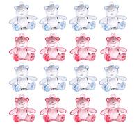 48pcs Acrylic Bear Charm for Shower Decorations DIY Jewelry Making Tool Bear Pendants Pink and Blue Creative Accessories for Party Favors and Crafts