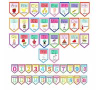 48pcs Alphabet & Numbers Classroom Display Set | A-Z Letter Formation Posters for EYFS, KS1, Primary School | Early Years Learning Resources | Manuscript Style Wall Decor | UK Teacher Supplies