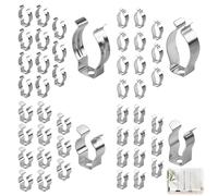 48PCS Assorted Various Size Metal Terry Spring Clips Garden Tool Storage Walls Clip Stainless Wall Mounted Hanging Tidy Hook Heavy Duty Tool Hooks Holder for Garage Sheds Yards Cupboards Broom Brushe