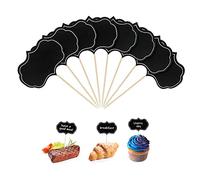 48pcs Black Blank Chalkboard Cheese Markers & Food Labels for Charcuterie Boards, Party Buffet, Weddings, Birthdays - Durable Charcuterie Accessories, Cake Toppers, Cupcake Decorations