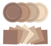 48Pcs Boho Baby Shower Decorations 7” Gradient Brown Disposable Party Plates and Napkins Boho Party Supplies Neutral Tableware Set for Birthday Wedding Bridal Shower Gender Reveal Parties Favors
