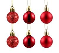 48pcs Christmas Hanging Ball Ornament 3cm Plastic Red Decorative