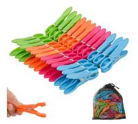 48Pcs Clothes Pegs, Colorful Plastic Clothes Clips Non Slip Laundry Pegs Strong Grip Washing Pegs Plastic Clothespins for Washing Line Laundry Bathroom Kitchen (48)