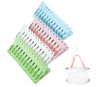 48PCS Clothes Pegs For Washing Line, Plastic Laundry Pegs Strong Grip Washing Line Pegs Non-Slip Washing Pegs with a Washing Basket for Home and Garden