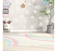 48PCS Daisy Stickers, Girls Bedroom Accessories, Self-Adhesive Flower Wall Stickers, Boho Wall Decor, Nursery Decor, White Daisy Wall Decoration for Girls & Boys Bedroom, Nursery, Classroom