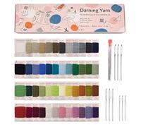 48Pcs Darning Yarn Kit, Colorful 30% Wool Darning Threads for Mending Sock Repair Knit Patchmaker