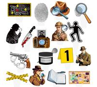48Pcs Detective Party Cupcake Toppers Detective Birthday Party Decorations Mystery Dessert Cupcake Decorations for Top Secret Party Spy Theme Baby Shower Supplies