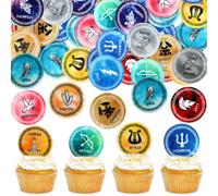 48Pcs Edible Greek Mythology Cupcake Toppers Twelve Olympians Cupcake Picks Drink Toppers Greek Mythology Birthday Cupcake Cake Decorations The Greek Myths Party Decorations