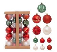 48pcs Electroplated Christmas Ball Set for Holiday Use with Hanging Holes, Designed for Reusable Plastic Ornaments Suitable for Home and Event Decorating (Colorful)