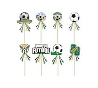 48Pcs Football World Game Cake Toppers Soccer Ball Design Cupcake Picks for Baking Decoration Game Day Party Supplies Football Themed Baking Supplies