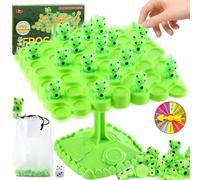 48Pcs Frog Balance Game, Frog Balance Maths Games, Balance Board Kids for Family Gathering Party, Balance Tree Set Multiplayer Desktop Stacking Interactive Toys for 3-9 Years Old Boys Girls