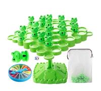 48Pcs Frog Game, Frog Balancing Maths Games, Board Kids for Family Gathering Party, Tree Set Multiplayer Desktop Stacking Interactive Toys for 3-9 Years Old Boys Girls
