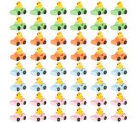 48pcs Jeep Resin Ducks, Cute Mini Resin Ducks Miniature Resin Ducks Funny Tiny Duck Small Duck for Home Garden Car Office Decor Party Favors (Pink, Orange, Green, Blue)