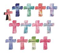 48pcs Magnetic Bookmarks Christian, 12 Styles Religious Cross Bookmarks for Bible Magnetic Page Markers for Women Students School Bible Study Group Church Gift